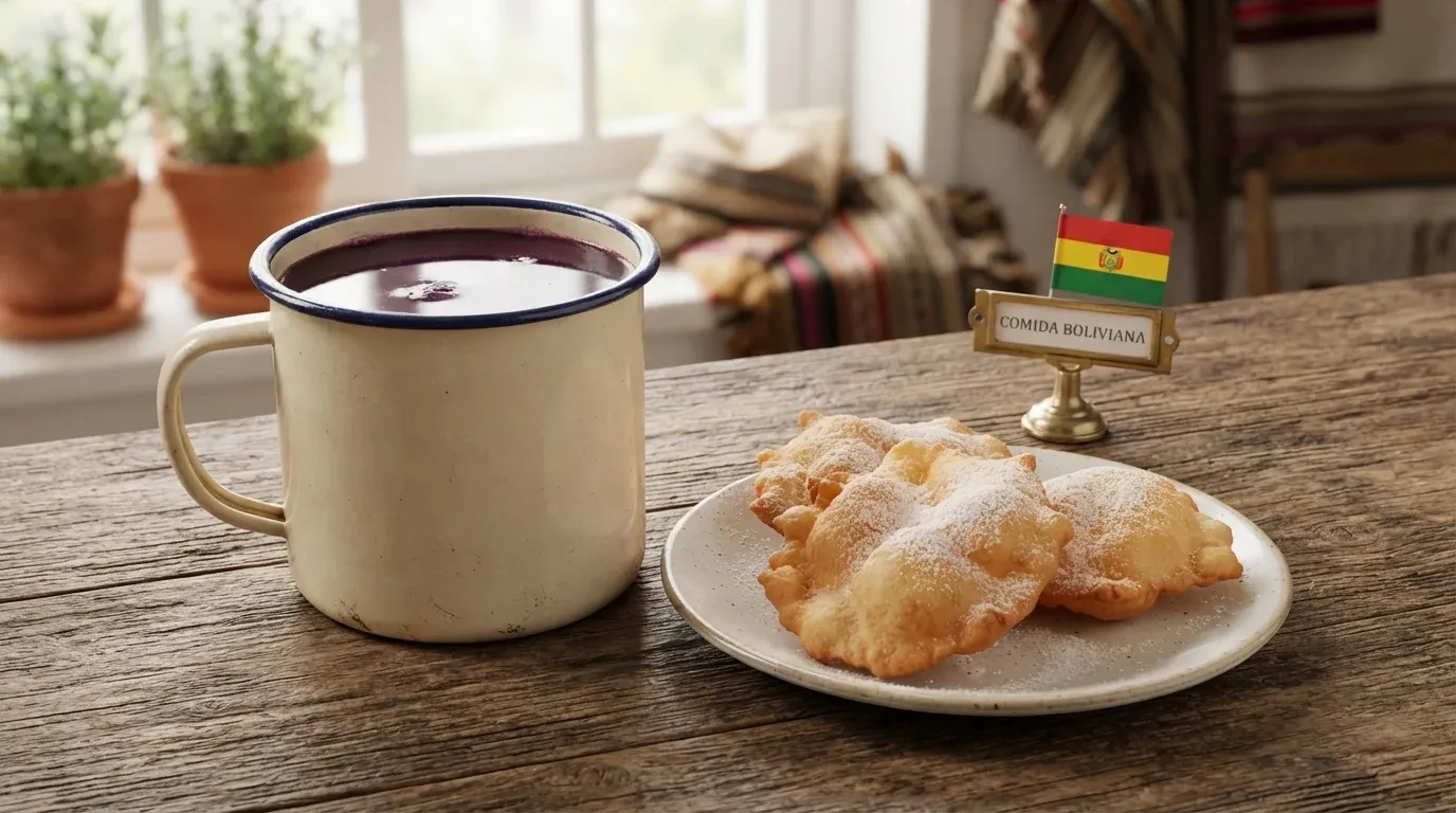 Cómo preparar la receta original de api morado boliviano paso a paso para un desayuno tradicional de invierno.