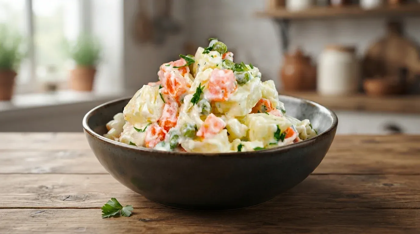 Cómo preparar la receta casera de ensalada rusa tradicional paso a paso como guarnición para asados