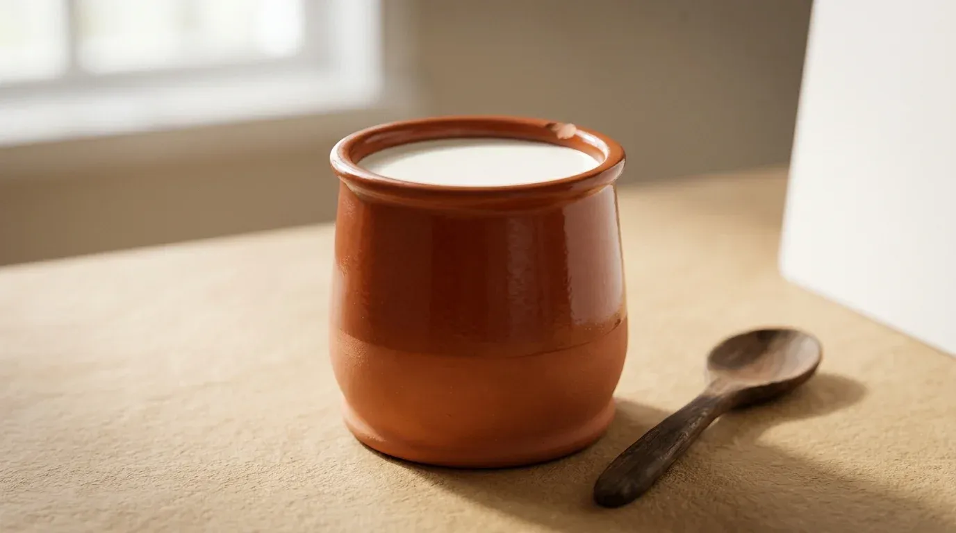 Bebida caliente y espumosa de ambrosia boliviana con leche recién ordeñada, singani, canela y azúcar