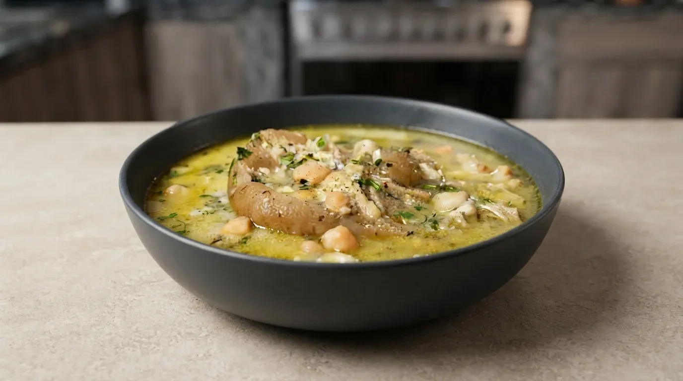 Cómo preparar la receta tradicional de caldo de pata de res casero, el famoso plato reponedor paso a paso.